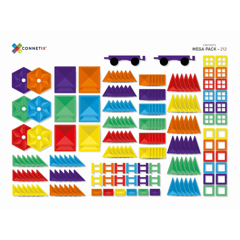 CONNETIX  Magnetbausteine Rainbow Mega Pack - 212 Teile Connetix