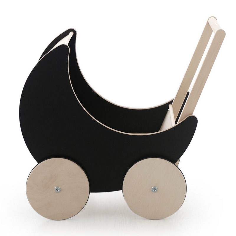 Ooh Noo Puppenwagen aus Holz schwarz Ooh Noo