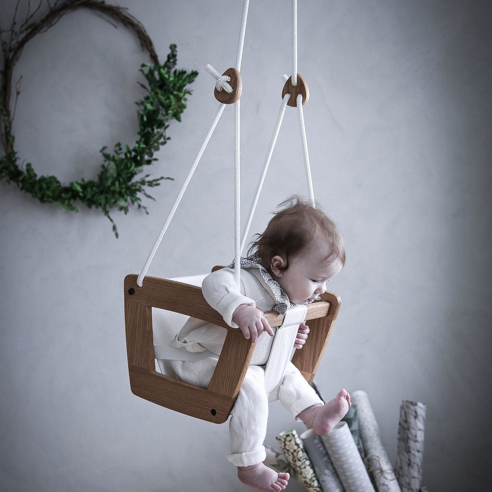 LILLAGUNGA Schaukel für Babys und Kleinkinder Eiche lillagunga